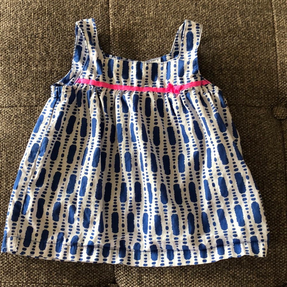 Carters 9 month girls top blue and white